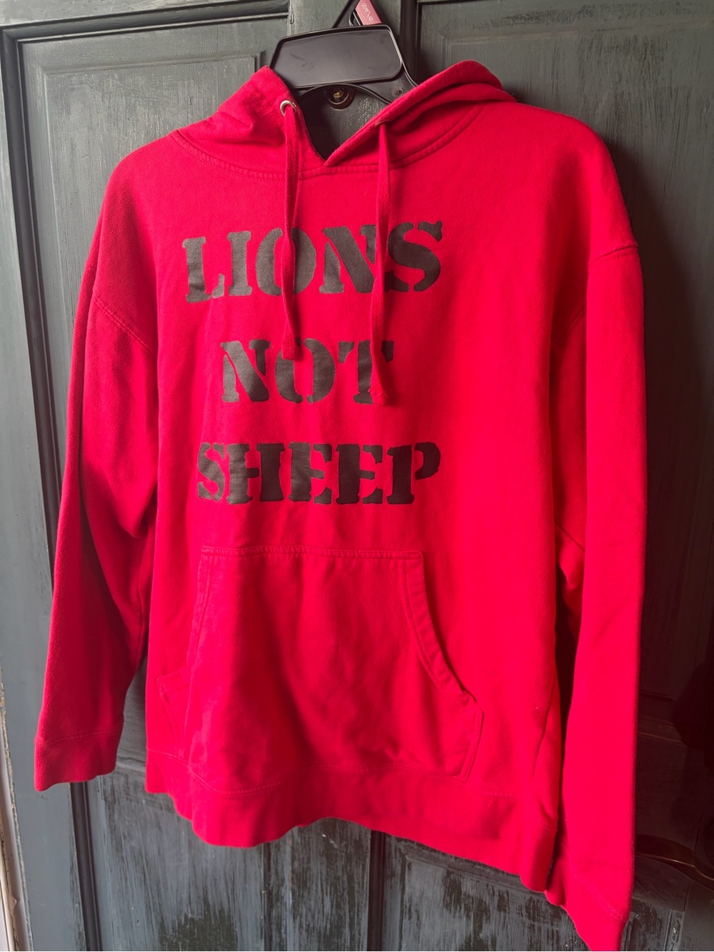 LIONS NOT SHEEP Red Hoodie Sweatshirt